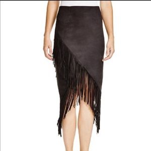 Olivaceous Fringe skirt